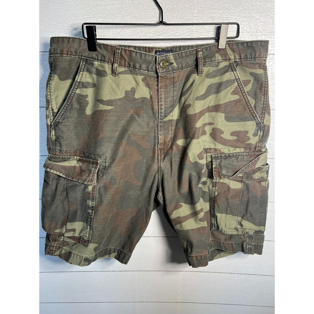 Levis Cargo Shorts Mens Size 38 Woodland Camo Green Tactical Casual Summer